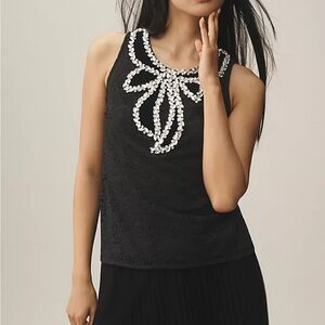 Mauve Black Lace Blouse with Silver Accents